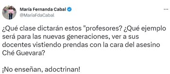Pantallazo Twitter/@MariaFdaCabal