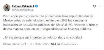 La precandidata Paloma Valencia aseguró