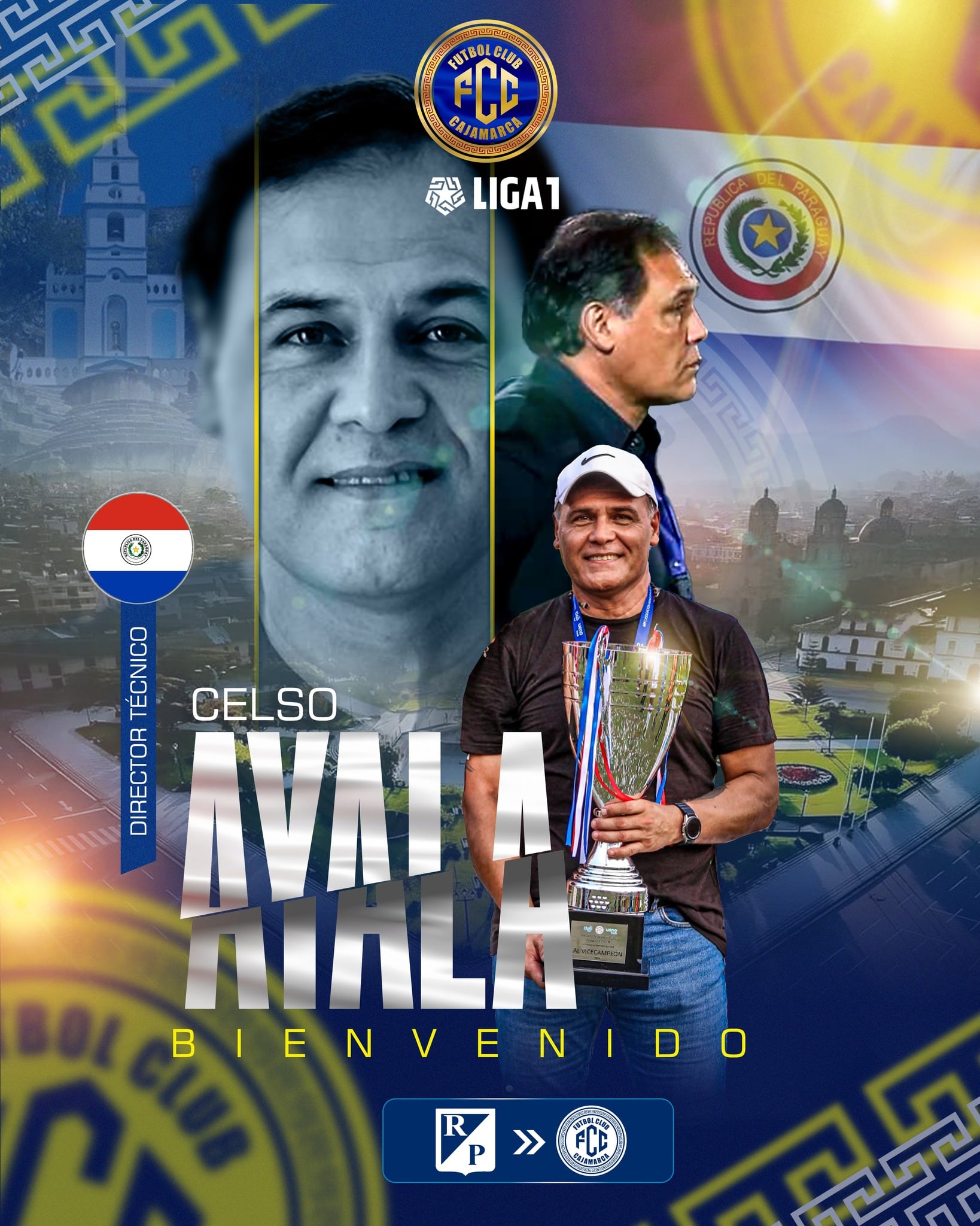 El paraguayo Celso Ayala fue anunciado como nuevo DT de FC Cajamarca. - créditos: FC Cajamarca