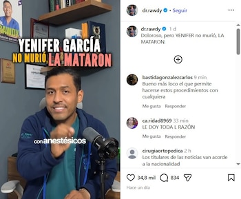 El especialista afirmó que Yenifer García Valencia no murió, sino que "la asesinaron" - crédito @dr.rawdy/IG