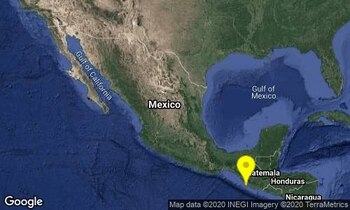 El epicentro del sismo magnitud