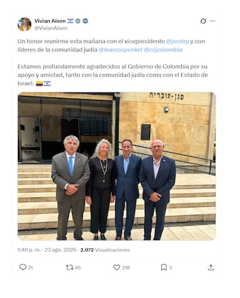 Vivian Aisen, embajadora de Israel, se reunió con José Manuel Restrepo