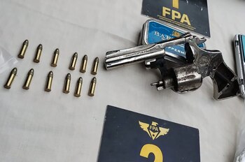 Las armas y balas secuestradas