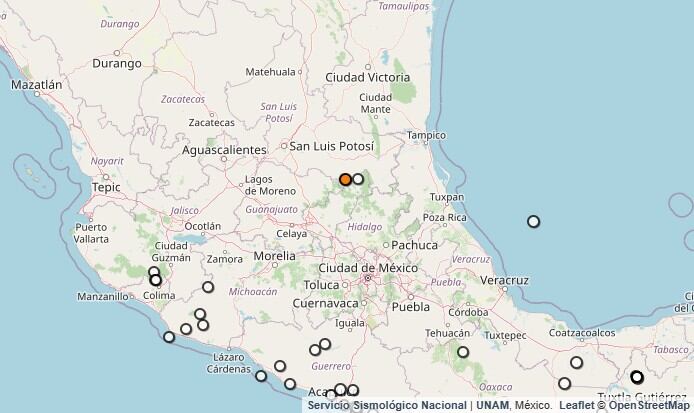 Se registró un sismo en San Luis Potosí.(SSN)