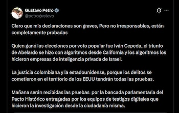 Gustavo Petro - crédito @petrogustavo/X