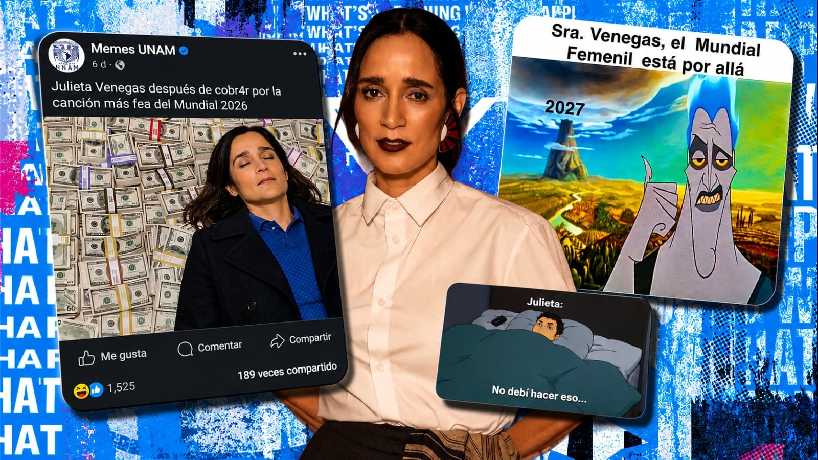 La cantante Julieta Venegas es el foco de un collage de memes virales en redes sociales, que satirizan su participación en recientes temas musicales. (Facebook: Julieta Venegas / Captura de pantalla)