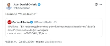Juan Daniel Oviedo desató polémica al recordar una frase de Gustavo Petro - crédto @JDOviedoAr/X