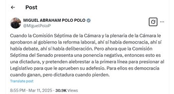 Miguel Polo Polo cuestionó la