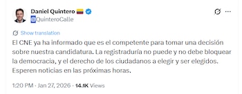 Quintero afirmó que el Consejo