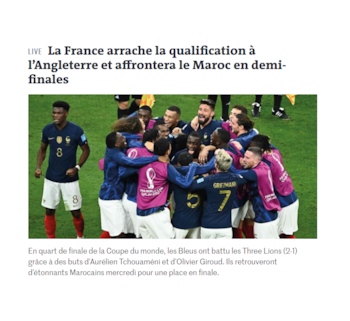 "Francia arrebata la clasificación a