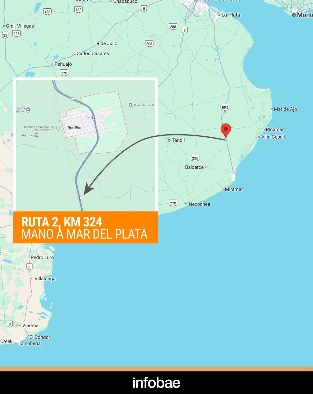 Accidente en Ruta 2 - General Pirán