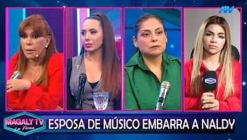 Naldy Saldaña rompe su silencio tras acusaciones de esposa de César Sánchez: "Me da mucha tristeza verla". Captura: Magaly TV La Firme.