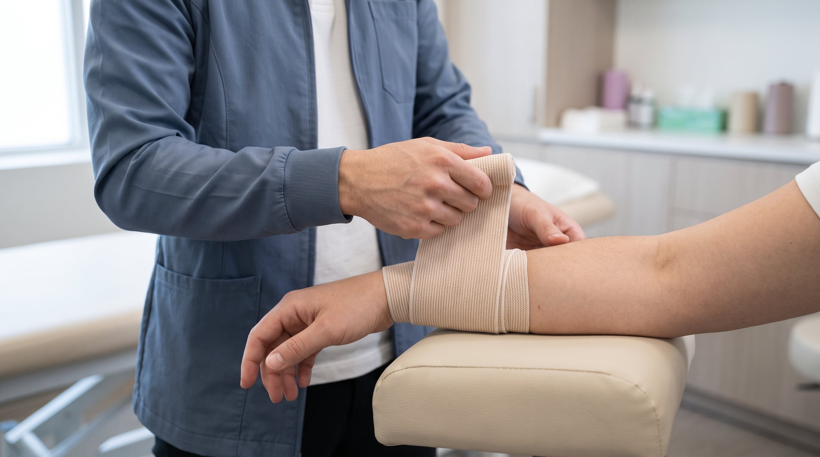 El vendaje de compresión forma parte de la terapia descongestiva completa, el tratamiento estándar indicado por especialistas para el linfedema. (Imagen Ilustrativa Infobae)