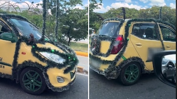 El taxi navideño viral: el