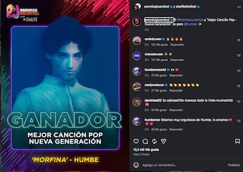 La canción “Morfina” de Humbe resultó ganadora.