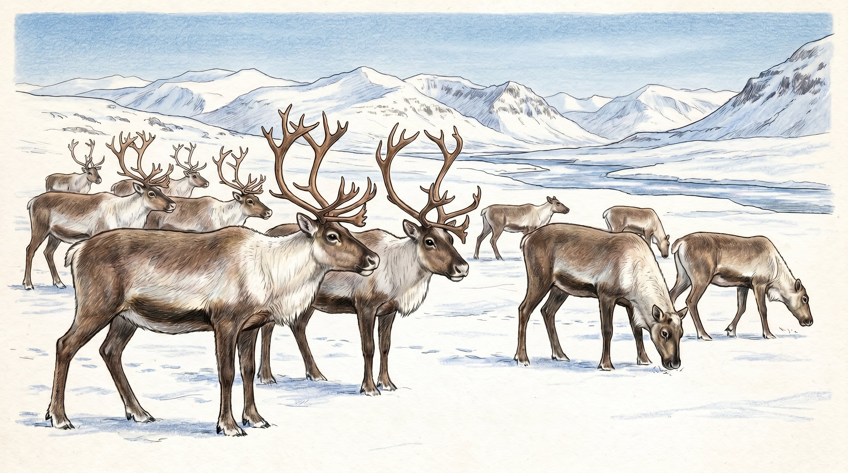 Astas de reno: un banquete invernal para madres y crías