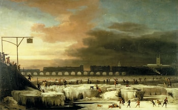 Cuadro 'El Támesis congelado' (1677), de Abraham Hondius. Pintado durante la conocida como Pequeña Edad de Hielo. (Wikimedia Commons)