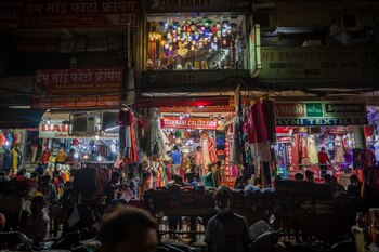 Customers shop during the festival