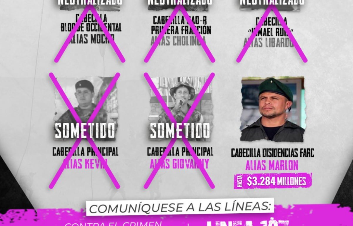 Tras entrega de 'Kevin' y 'Giovanni', autoridades centran su atención en ' Marlon', la cabeza de las disidencias en Cauca - Infobae