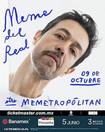 La preventa Banamex para el concierto de Meme del Real en el Teatro Metropólitan comenzará el 5 de junio a las 11:00 horas (Ocesa)