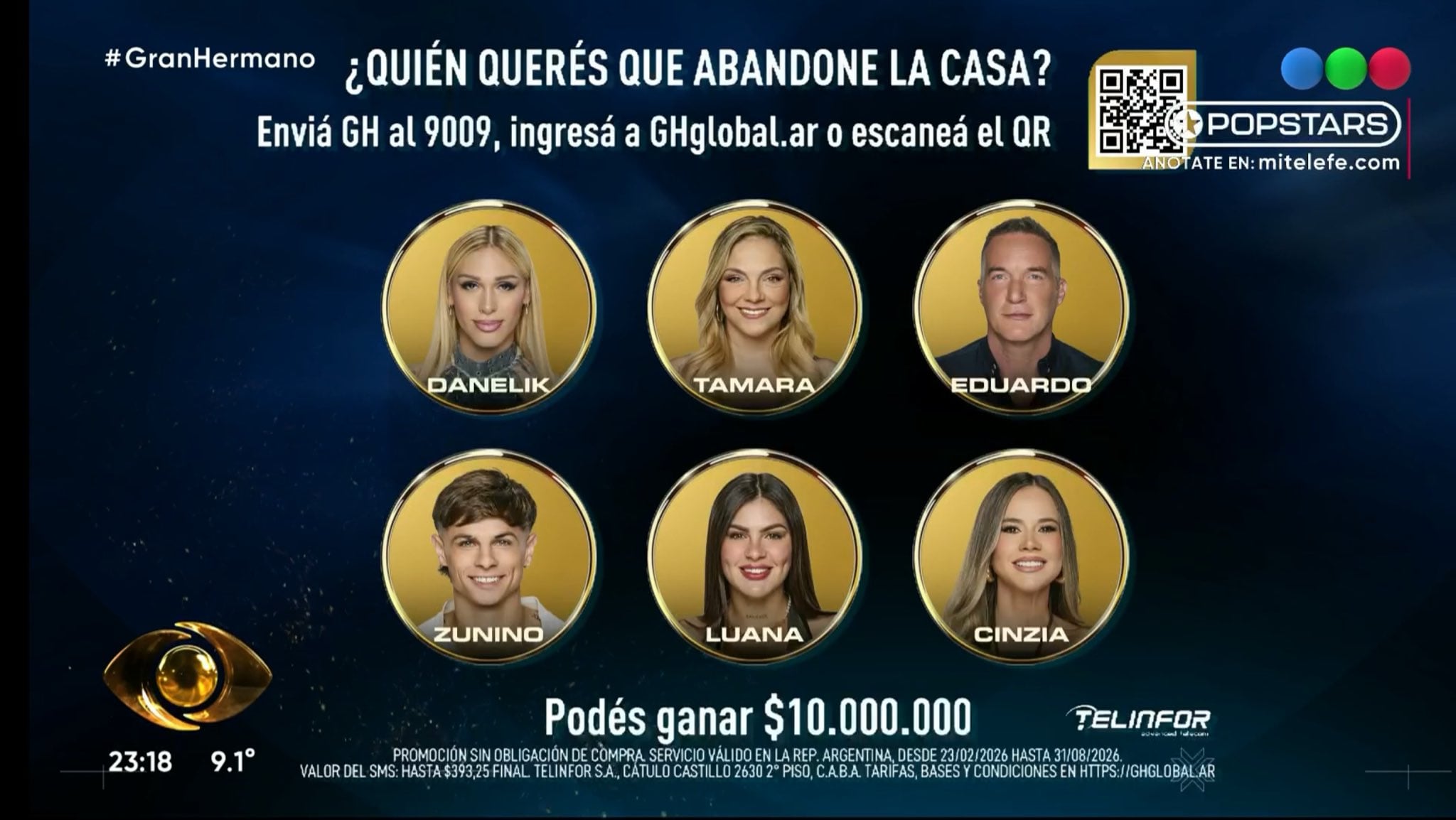 Luana Fernández fue la más votada para quedarse en la primera ronda, consolidando su apoyo dentro de Gran Hermano