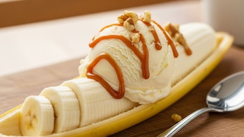 Receta de helado de plátano,