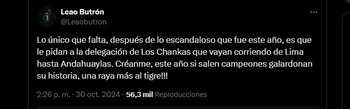 Polémica publicación de Leao Butrón