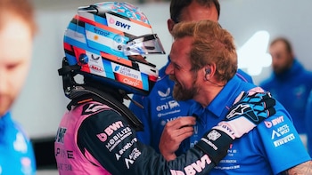 Franco Colapinto en el filming day de Alpine