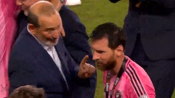 El momento de furia de Lionel Messi con Don Garber, el comisionado de la MLS, tras el título del Inter Miami