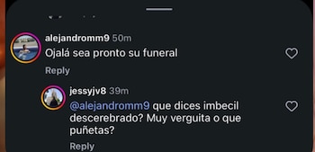 El usuario con nombre de Alejandro le deseó la muerte a la hija del jugador de Toluca (Captura de Pantalla)