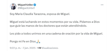 La esposa del senador escribió