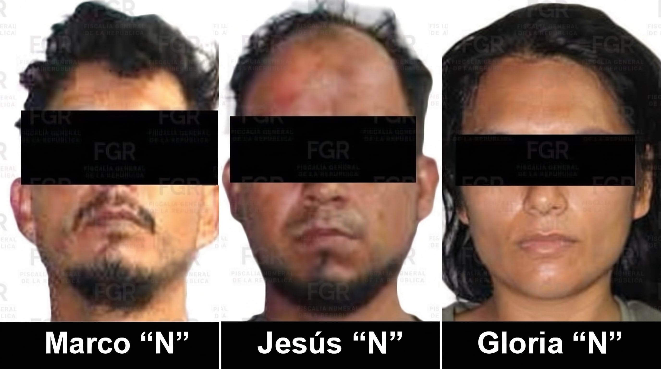 Los tres sentenciados fueron detenidos en 2024 tras un operativo en el ejido San Francisco, municipio de Hidalgo, Tamaulipas, donde una persona privada de la libertad fue localizada y rescatada. (Crédito: Fiscalía de Tamaulipas)