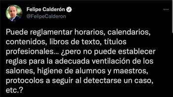 Calderón volvió a criticar el