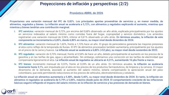 Corficolombiana estima que la inflación seguirá subiendo en Colombia durante abril de 2026 - crédito Corficolombiana