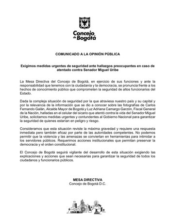 La Mesa Directiva del Concejo