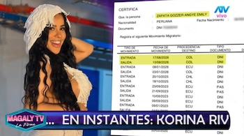 Angie Zapata y su nuevo acompañante: joven de 23 años fue detenido por presunta vinculación con banda criminal. Captura: Magaly TV La Firme.