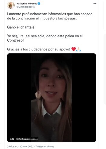 A través de Twitter, Katherine