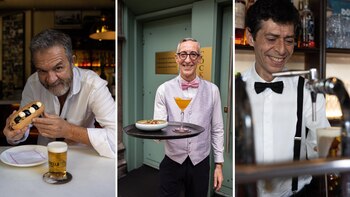 Kim Díaz y sus camareros de Entrepans Díaz