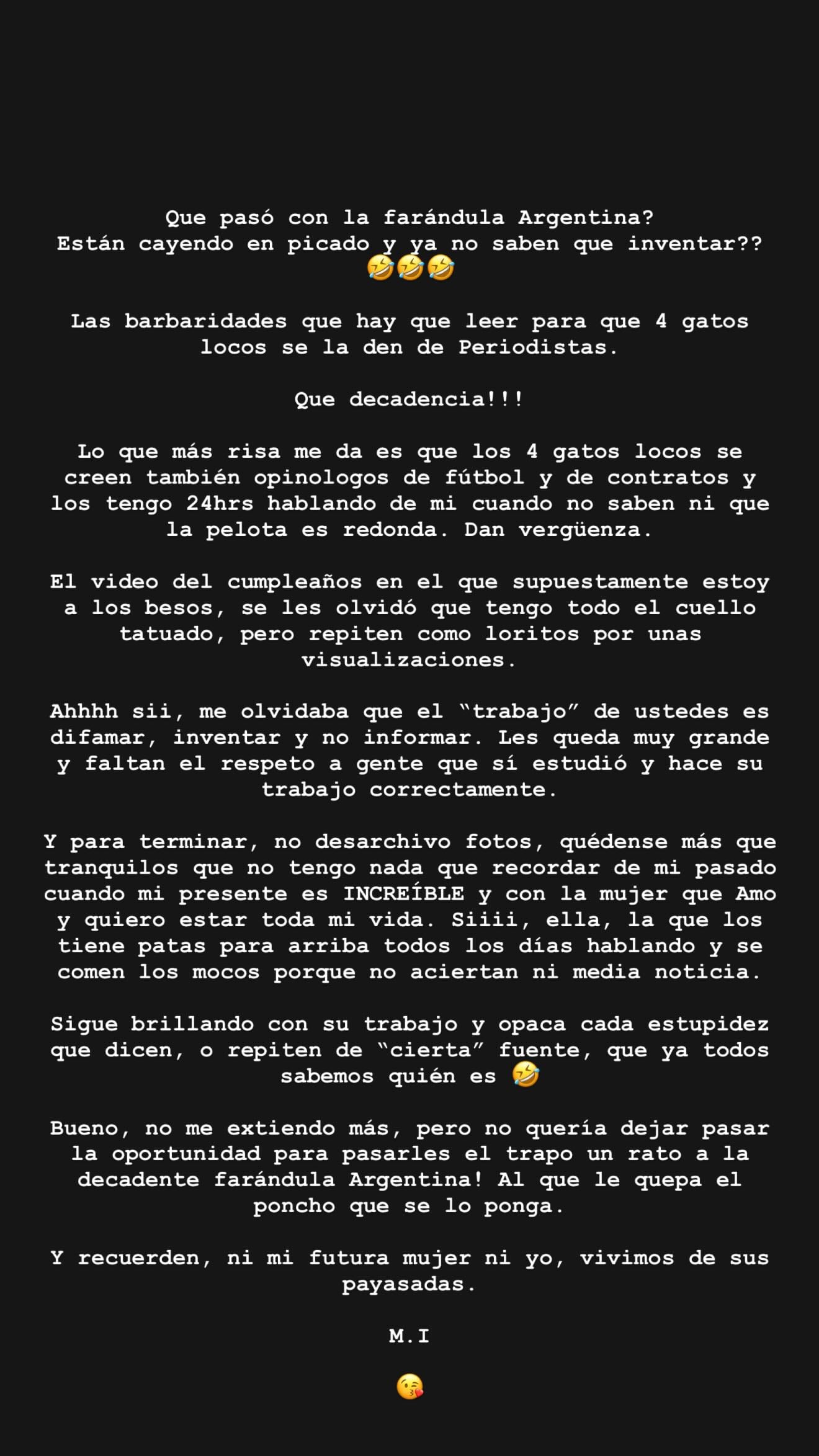 El delantero del Galatasaray defendió públicamente su relación actual con la actriz China Suárez en medio de especulaciones mediáticas