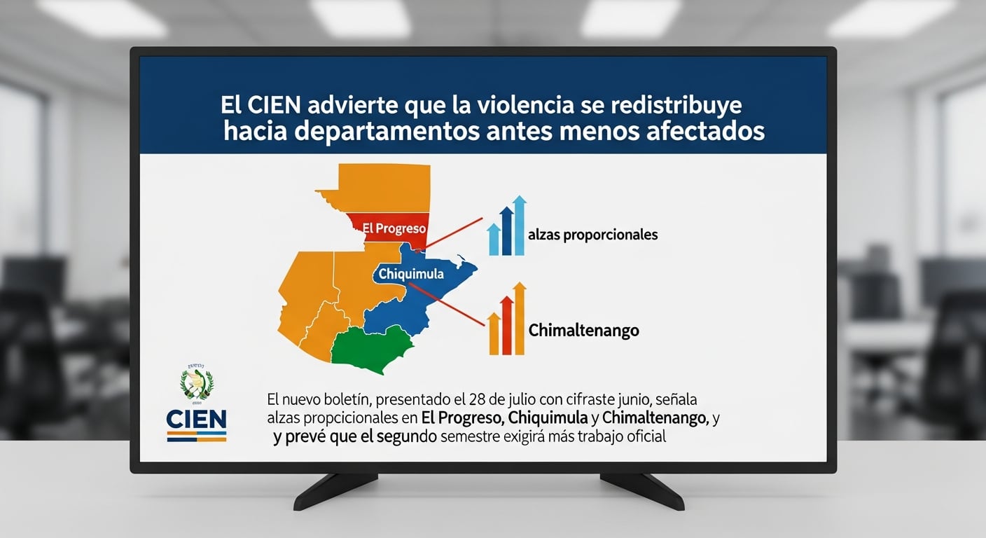 El CIEN advierte que la violencia en Guatemala se redistribuye hacia departamentos antes menos afectados