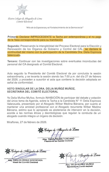 Comité Electoral del CAL rechaza