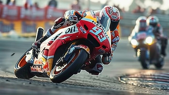 Competidores en plena acción durante un evento de carreras de motos, mostrando destreza y rapidez - (Imagen Ilustrativa Infobae)