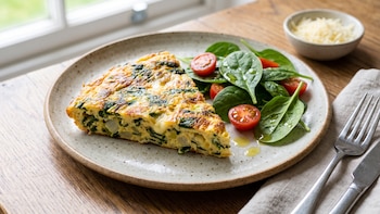 Receta de tortilla de espinaca y acelga, rápida y fácil