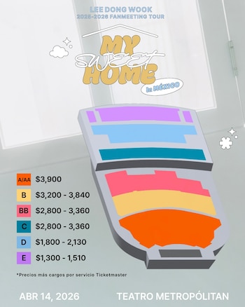 Mapa y precios oficiales. (Ocesa)