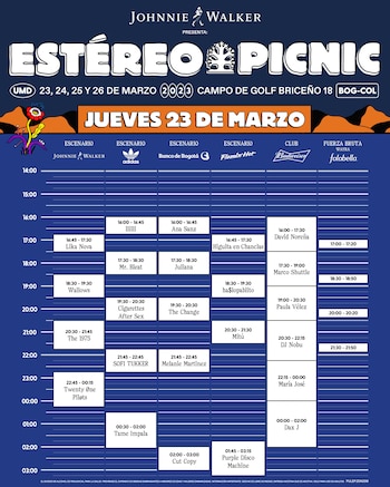 Horario del primer día de