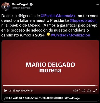 Mario Delgado mandó mensaje a