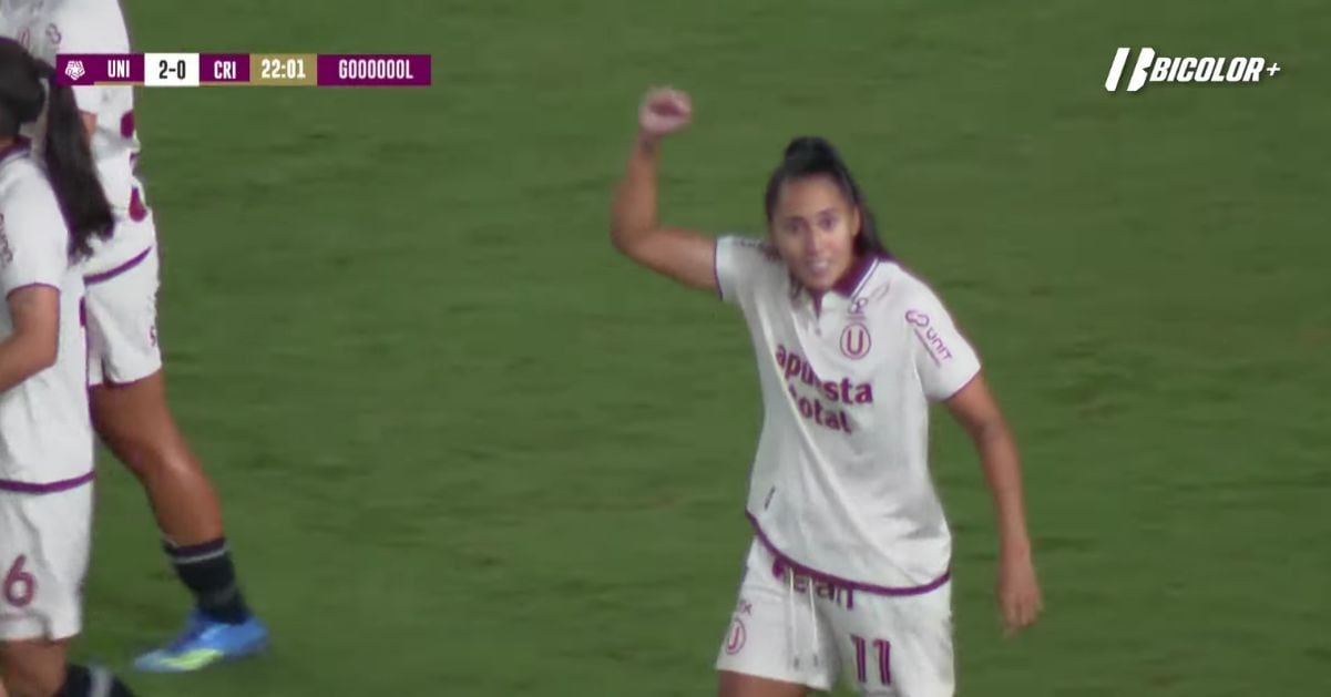 Gol de Pierina Núñez con remate colocado para aumentar ventaja de Universitario ante Sporting Cristal en final vuelta de Liga Femnina 2026