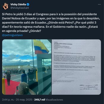 Vicky Dávila cuestionó por el