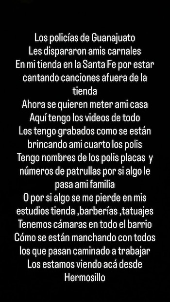 La presunta agresión se habría llevado a cabo la madrugada de este lunes, informó el cantante. La publicación fue eliminada horas después. (Crédito: Facebook: Santa Fe Klan)