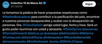 Madres Buscadoras respondieron a Sheinbaum